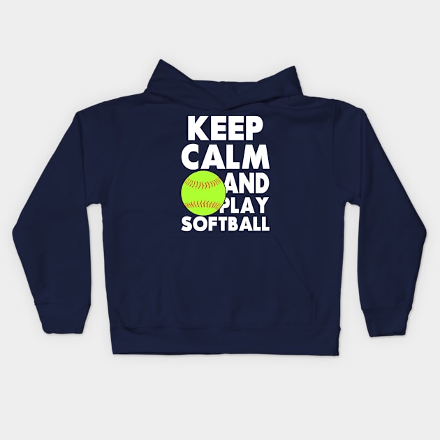 Keep Calm and Play Softball Fastpitch Player Kids Hoodie by nikkidawn74